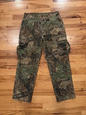 10X Real Tree Camo Cargo Pants Hunting Mens TAG 36 Act Size 34 x 29 USA Made