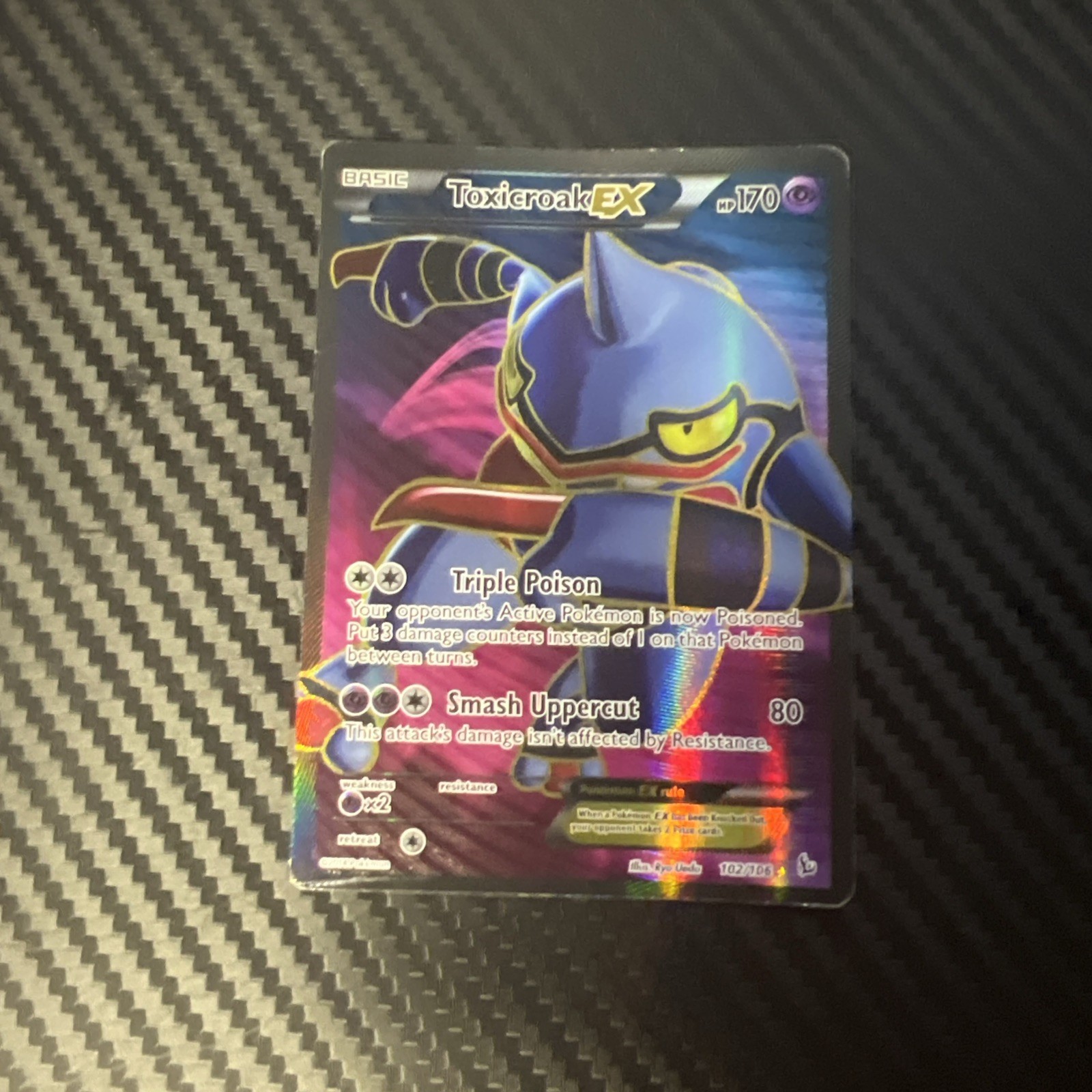 Toxicroak EX (102 Full Art) 102/106 Flashfire Holo LP-MP Pokemon TCG