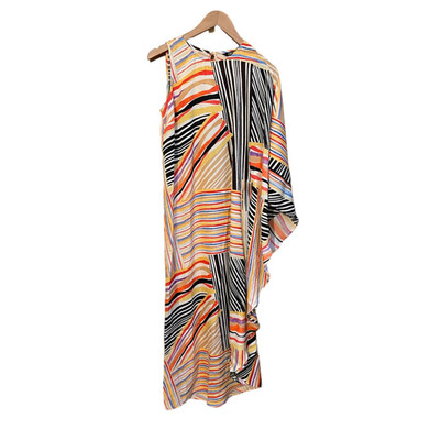 IMAN Global Chic Striped One Sleeve Caftan Maxi Dress Size XS NWT