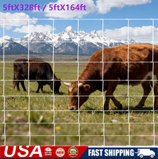 Farm Fence 5X328ft / 5X164ft Heavy Duty Galvanized Cattle Fence Animals Protect