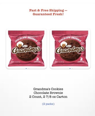 Grandma's Cookies Chocolate Brownie, 2 Count, 2 7/8 oz Carton (2 Packages)
