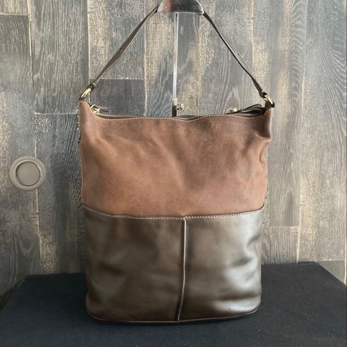 TOD'S One Shoulder Bag Purse Leather Dark Brown Authentic
