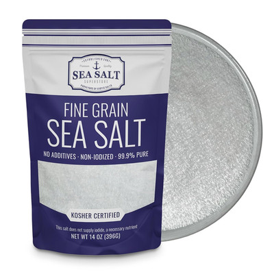 Fine Grain Sea Salt for Baking, Pure Non-Iodized Baja Table Salt Replacement, Mi