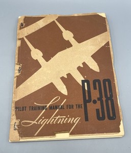 P-38 Lightning Manual Vintage Original WW2 Pilots Training Manual Fighter Plane