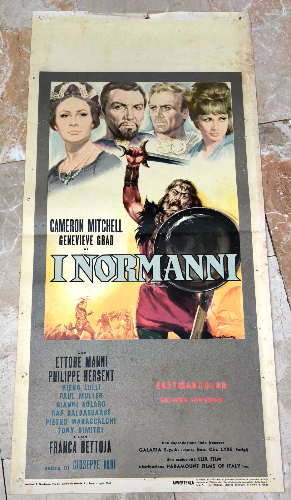 Locandina originale film I normanni (1962) - Regia di Giuseppe Vari