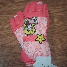 Girls Princess Peach Super Mario Winter Gloves Thinsulate SKI Gloves Size S/M