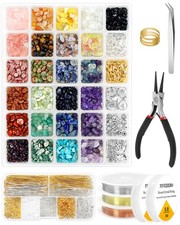 Jewelry Making Kit - 1956 PCS Natural Chip Stone Beads 25 Colors, 4-12mm wit...