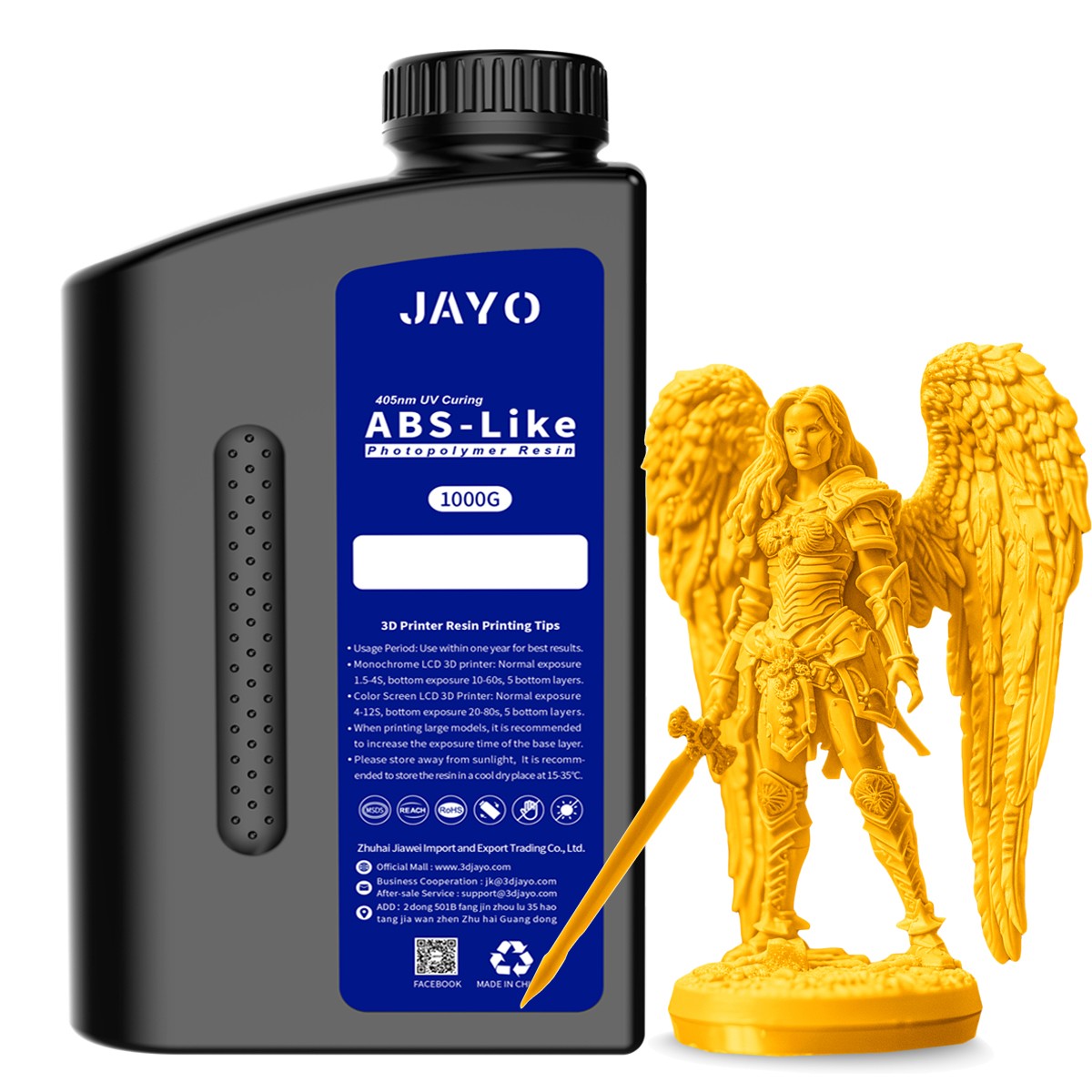 JAYO ABS-Like 3D Drucker Resin 1KG 405nm UV-härtendes Harz Orange LCD