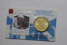 🧭 🇻🇦 VATICAN 50 EURO CENTS 2016 COIN CARD NR. 11 BLUE B89 CG5