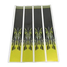 12 Pack 7" Arrow Wraps: Black w/ Yellow Tribal Flames: Vinyl Stickers: 1" Wide