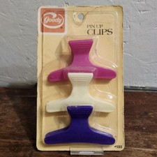 Vintage Goody Pin Up Claw Clips Purple Cream Pink 80s Hair Accessories 593 New