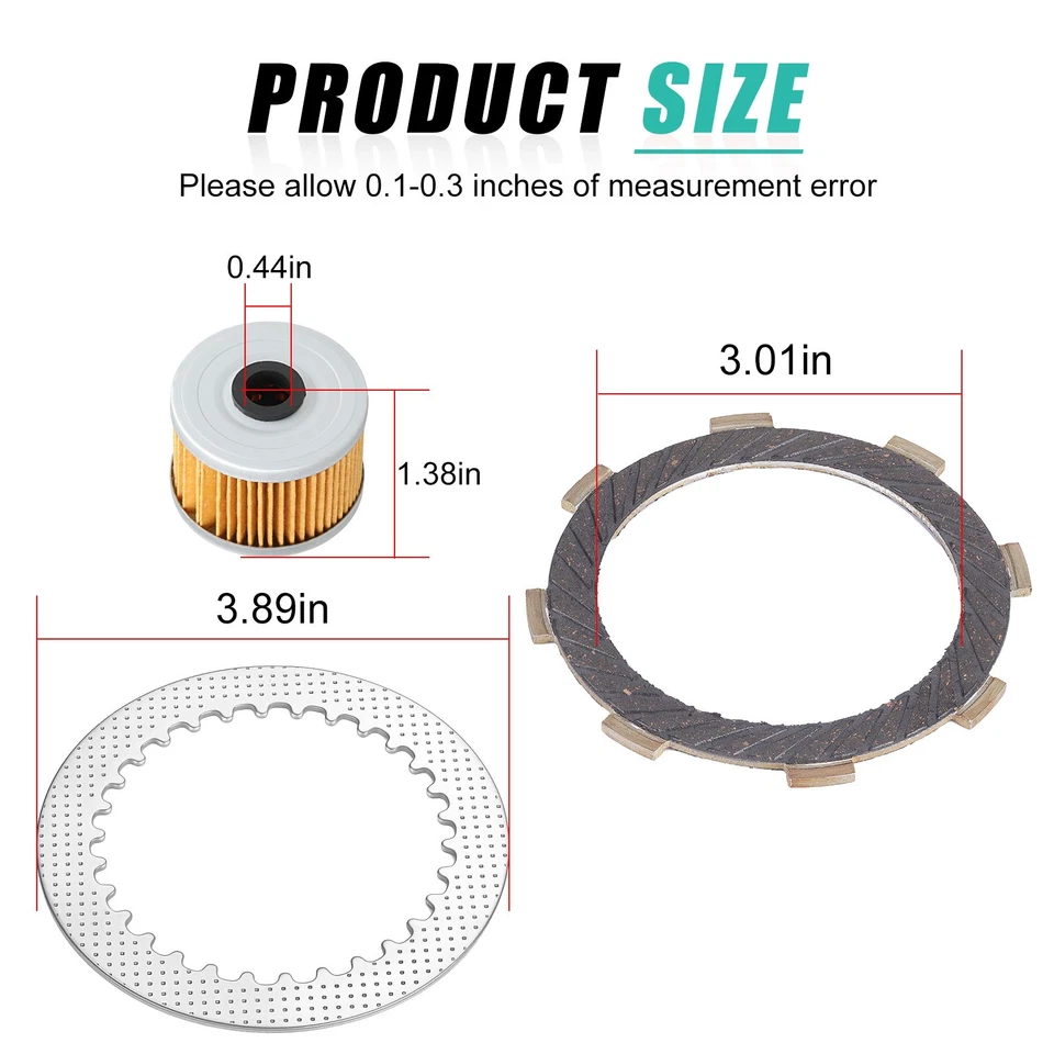 Kit de placas de acero de fricción de embrague de alta resistencia para Kawasaki KLX110 KLX110L Z125 Pro Foto 2 de 4