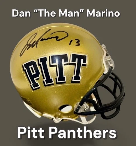 DAN MARINO AUTOGRAPHED SIGNED PITT PANTHERS MINI HELMET wAP/COA MIAMI DOLPHINS