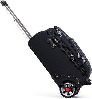 Expandable Luggage with Large Steel Wheels Carry On Luggage Suicase Black 21"