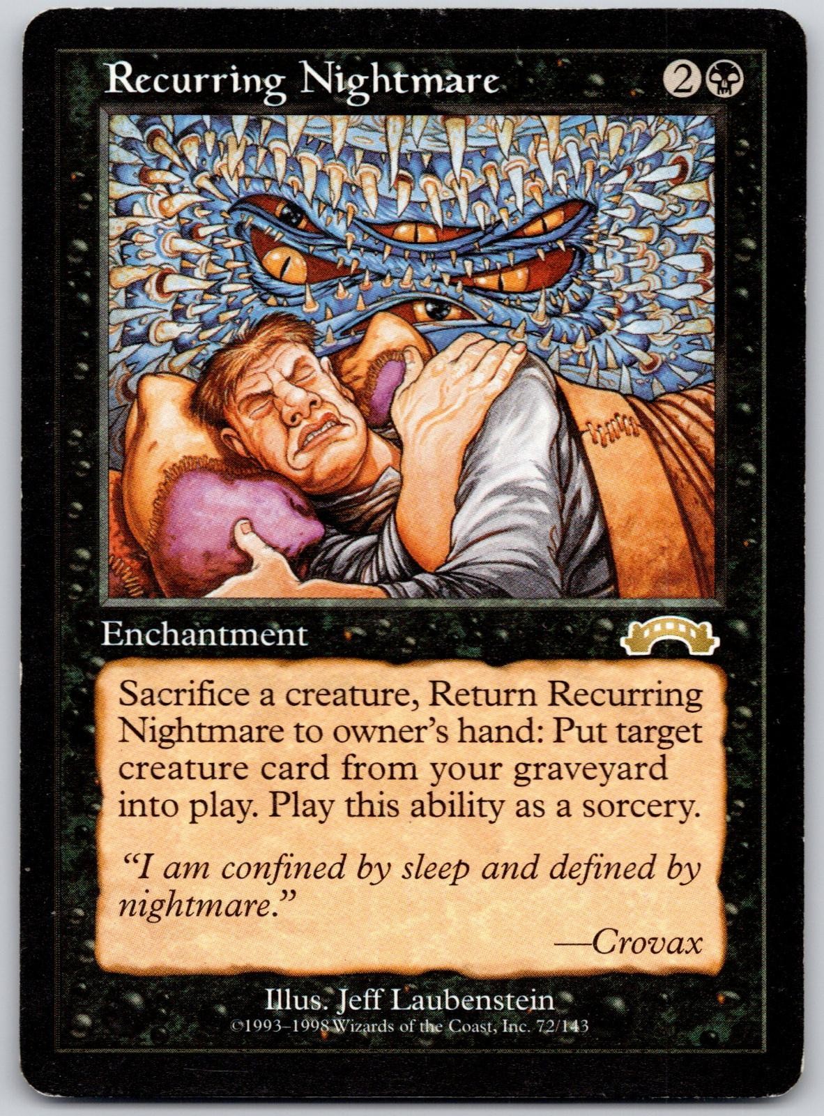 Recurring Nightmare 72 Rare Exodus Magic: The Gathering Moderately Played