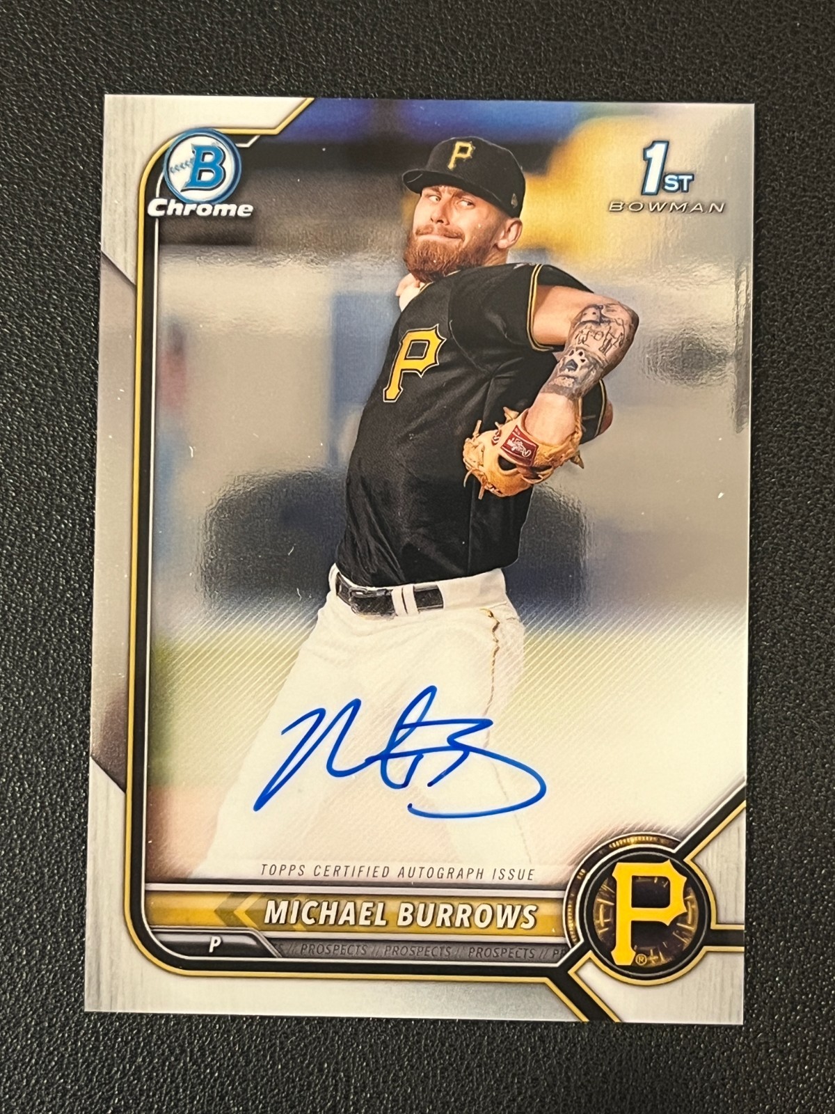 Michael Burrows 2022 Bowman Chrome 1st Auto Pirates Astros