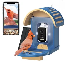 VINGUYS Bird Feeder with Camera and Smart AI Identification, Solar Powered-IP66