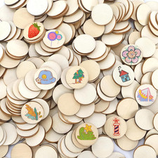 400 Pieces 1 Inch Unfinished Wood Craft Circl...