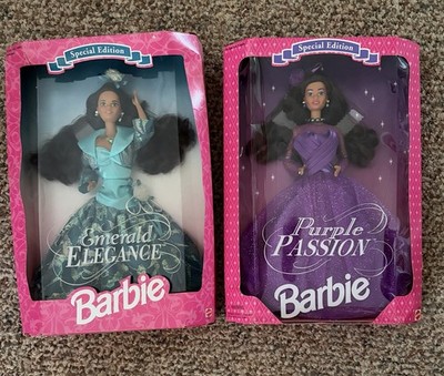 1994 Emerald Elegance Barbie African American & Purple Passion African American