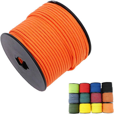 1/8In(3Mm) 164Ft Nylon Rope Solid Braided Cord 5 Stands Paracord Thin String ...