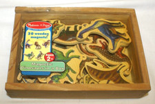 Melissa and Doug 20 Dinosaurs Wooden Magnets in Box Set Original