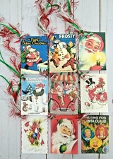 9 Retro Style Christmas Handmade Gift Tags Scrapbooks Junk Journals Crafts