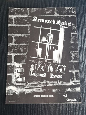 ARMOURED SAINT DELIRIOUS NOMAD ORIGINAL 1985 MUSIC ALBUM ADVERT 8.5X11'' POSTER