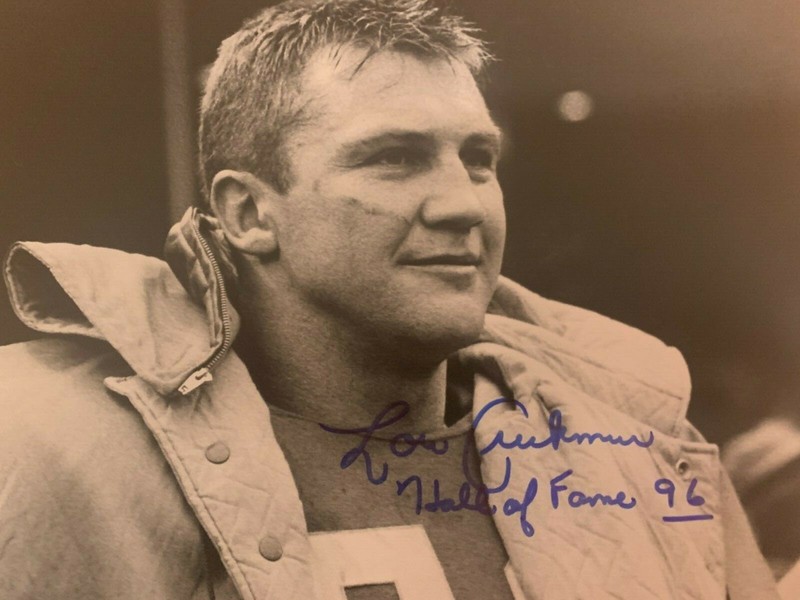 Lou Creekmur Eagles/ Lions HOF 8 x 10 Autographed Black & White Photo 
