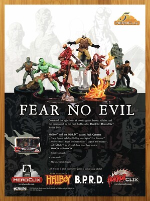2007 HeroClix HorrorClix Hellboy BPRD Print Ad/Poster Miniatures Figures Art 00s
