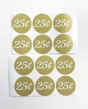 12 pack 25 cent Vending Price Stickers vendstar candy gumball Label