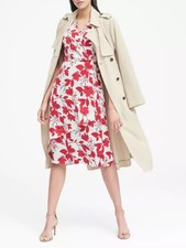 NWT Banana Republic New $128.00 Women Floral Wrap-Effect Midi Dress Size 2