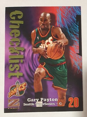 Gary Payton Seattle Supersonics 1997-98 Z-Force Checklist Basketball Card  210