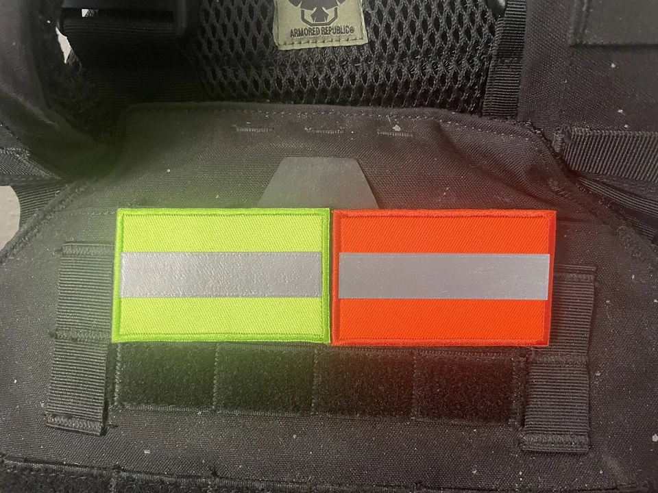 Eye-Catching High Visibility Reflective Strip Safety Patch - Hook & Loop - 2"x3" - Image 3 of 4