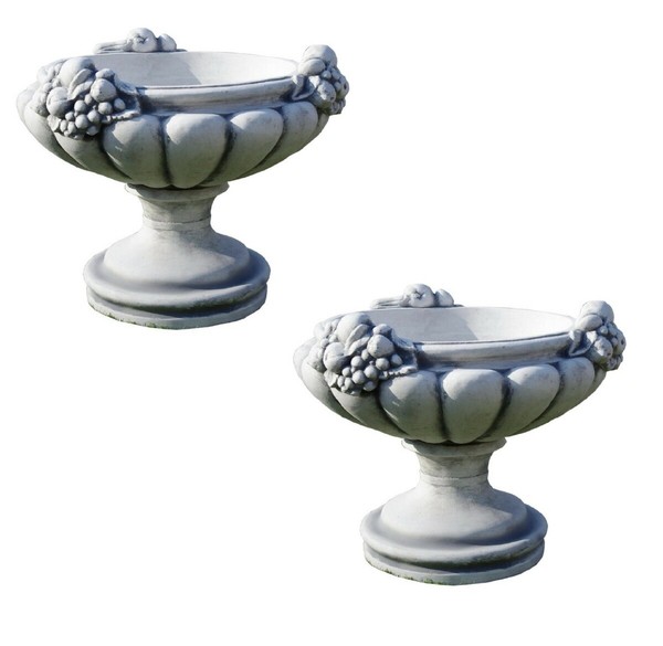 2 X Blumentopf Amphore Pflanzschale SteinmöBel BlumenküBel PflanzküBel 82KG-image