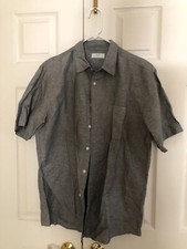 Uniqlo Size L Gray Linen Cotton Shirt Men