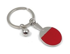 Tavolo da Tennis Pipistrello Sport Portachiavi Argento IN Metallo