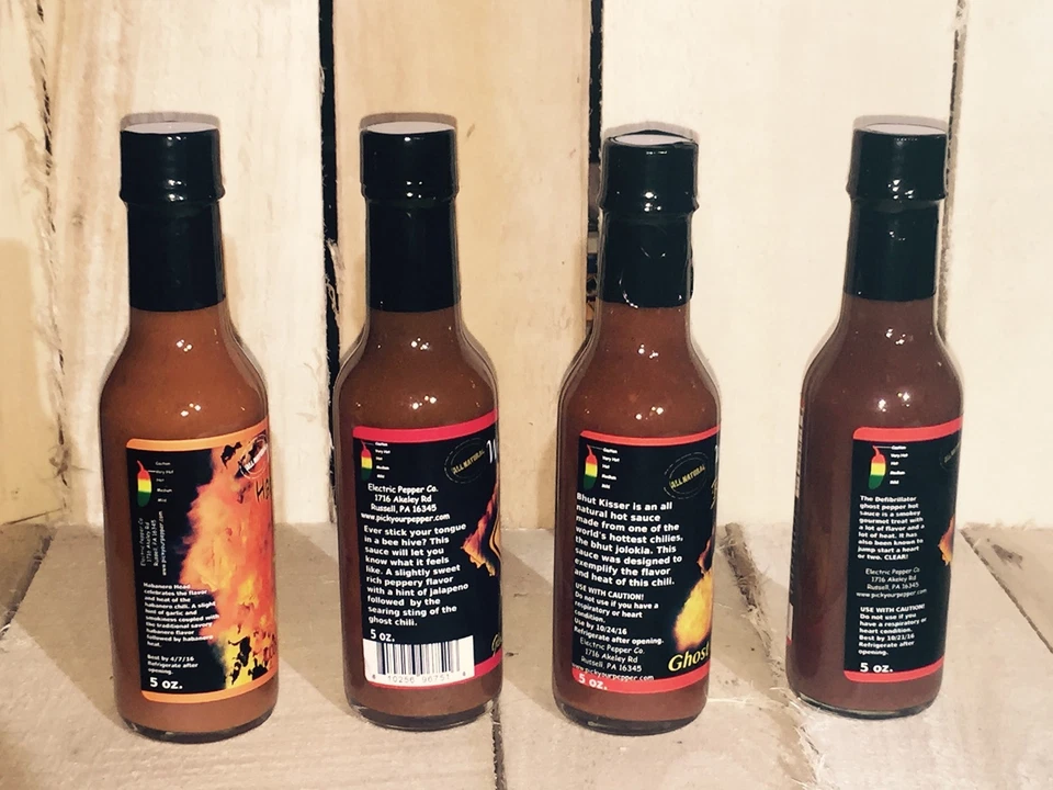 热卖酱礼品套装 Ghost Pepper Hot Sauce Habanero Extra Hot 3 包 + 1 免费礼品 — 第 2/4 张图片