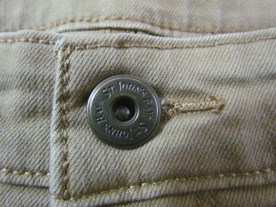 St. John's Bay Straight Leg Jeans/KHAKI Women's 10S Petite Short BEIGE