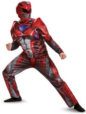 Men's Deluxe Power Rangers Movie Red Ranger Muscle Costume X-Large 42-46
