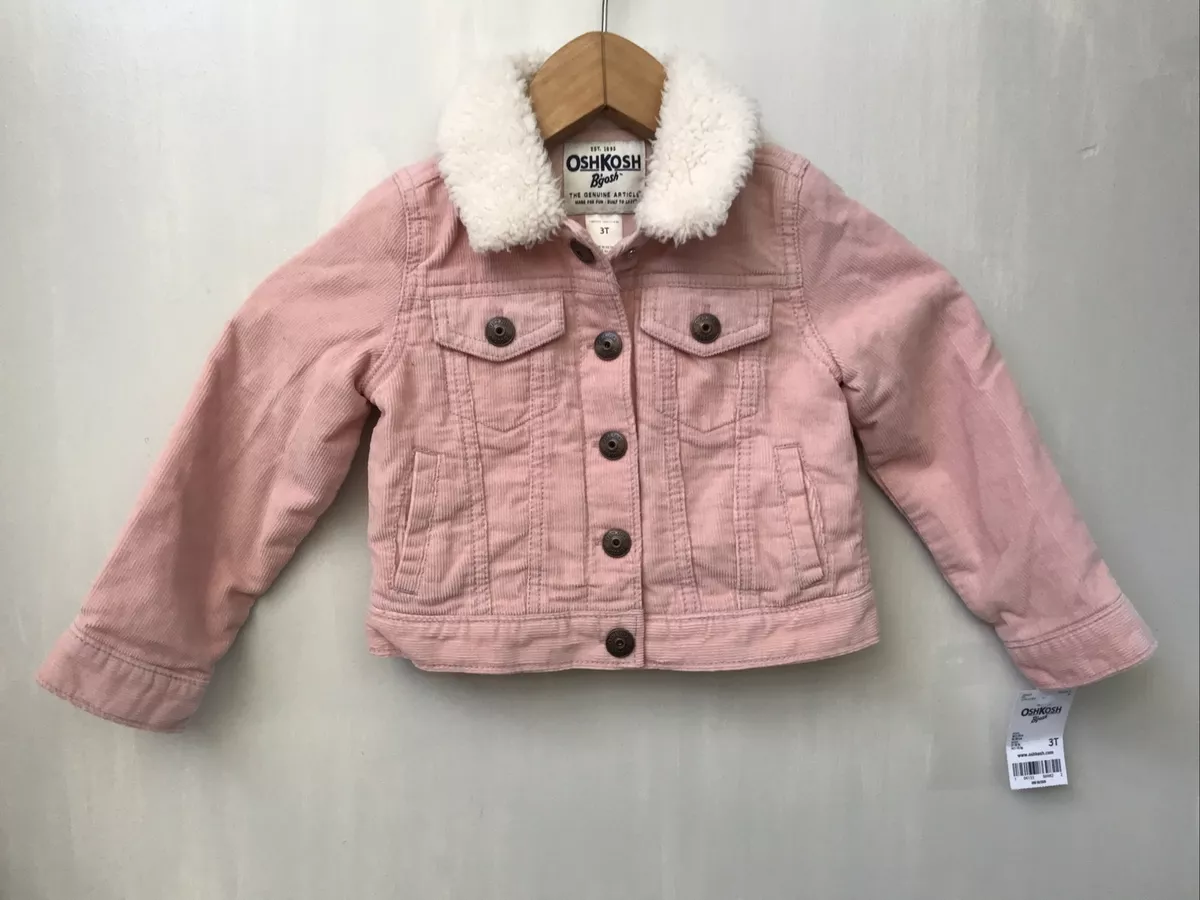Pink corduroy clearance faux fur jacket