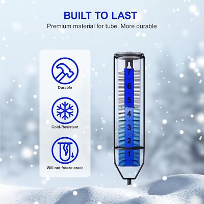 Upgraded Rain Gauge, Freeze Proof Rain Gauge Large Clear Numbers