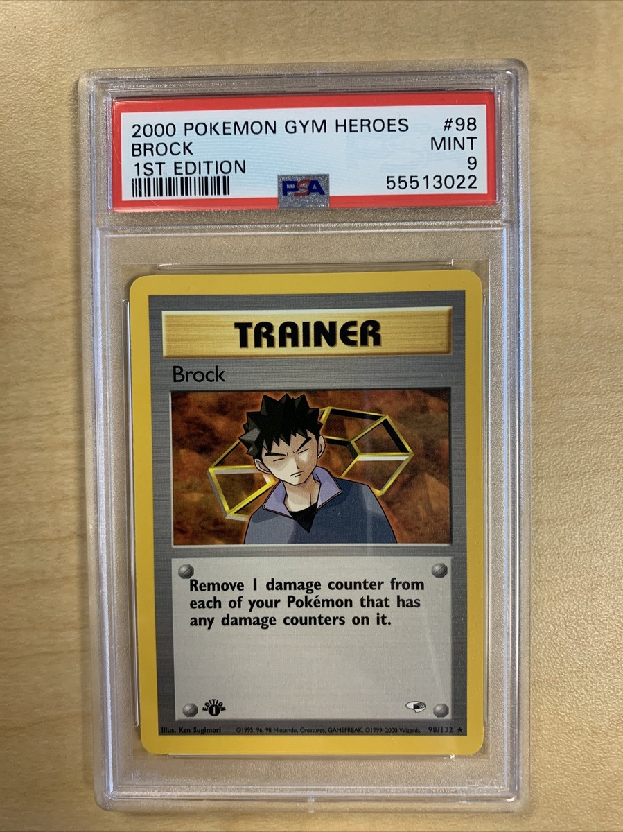 PSA 9 Pokemon Gym Heroes 1st Edition Brock Trainer #98 | eBay