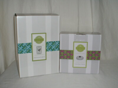 Scentsy ''Chevrons and Songbirds'' Wax Warmer Shade w/Cement Base NEW