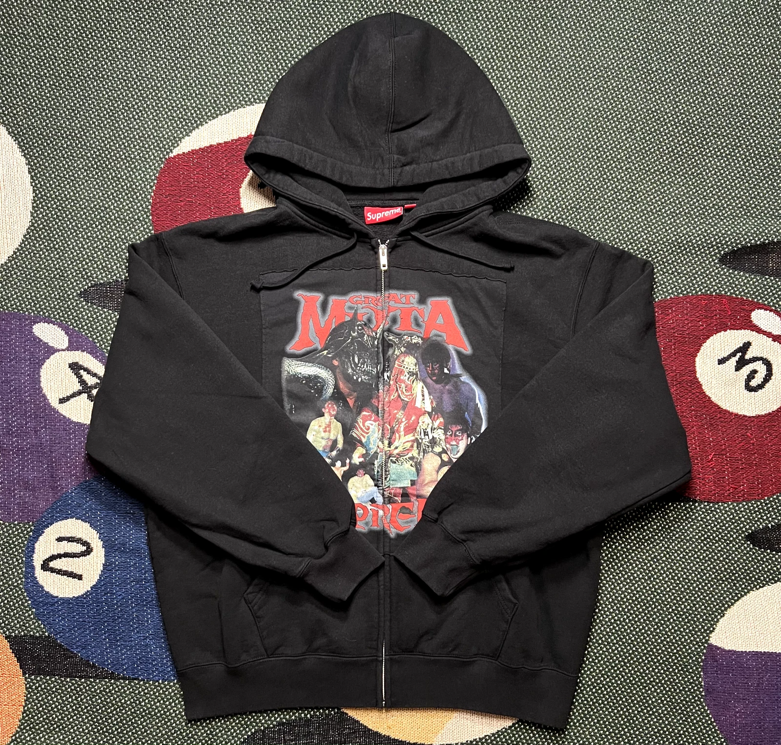 Sweat shirt à capuche zippé Supreme Muta noir taille moyenne flambant neuf