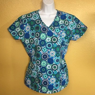 365 WORK & WEAR~Unisex Short Sleeve Scrub Shirt Size S VNECK Style#9100TB-1017BL - Image 1 of 4