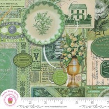 Moda CURATED IN COLOR 7460 15 Green Cheater Print CATHE HOLDEN Quilt Fabric