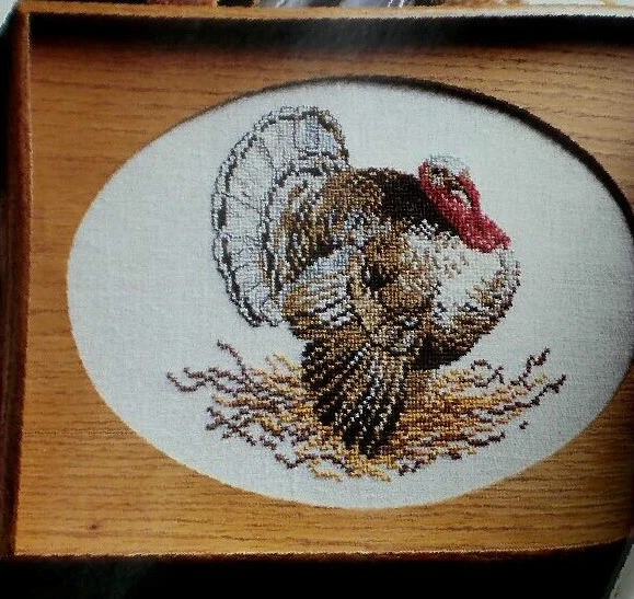 Cross Stitch THANKSGIVING TURKEY + Fall Leaves + Garland Design PATTERN Autumn - Image 2 of 4