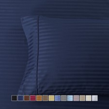 Amazing Comfort Pillowcases 600 Thread Count Striped Combed Cotton Pair 