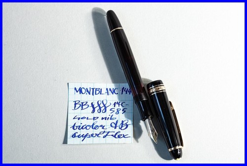 1955 Montblanc Celluloid Masterpiece 144 Kolben-Füller 14K Spring Flex BB Kallig