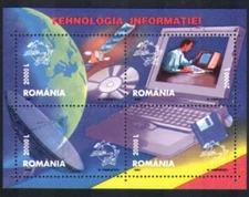 Romania 2004 Communications/Space/Satellite/Radio/Computing/UPU 4v m/s (n34811)